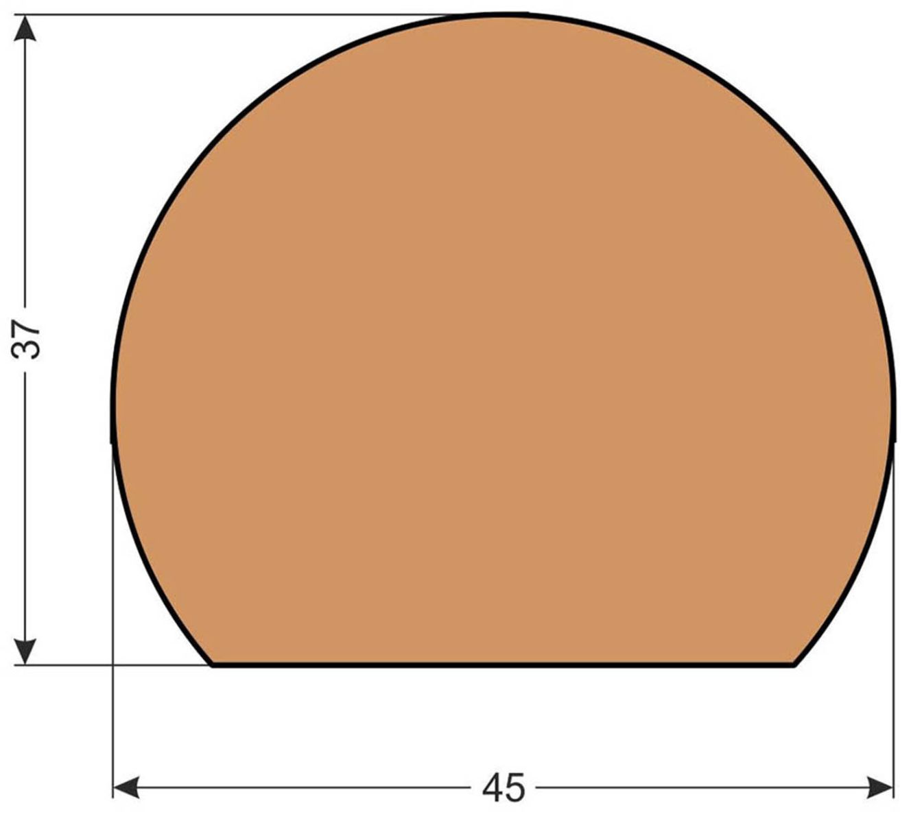 Grafický nákres profilu madla MT4537